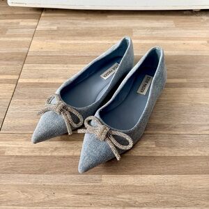 Steve Madden Elina Rhinestone Ballet Bow Flats, women’s size 6